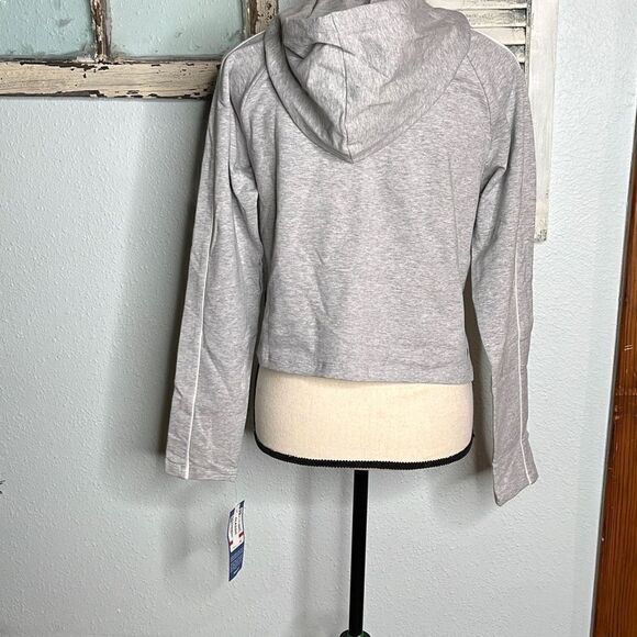 K Swiss Multicolor Logo Long Sleeve Crop Top Hoodie Women's Gray Jacket Size Sma - Picture 8 of 12